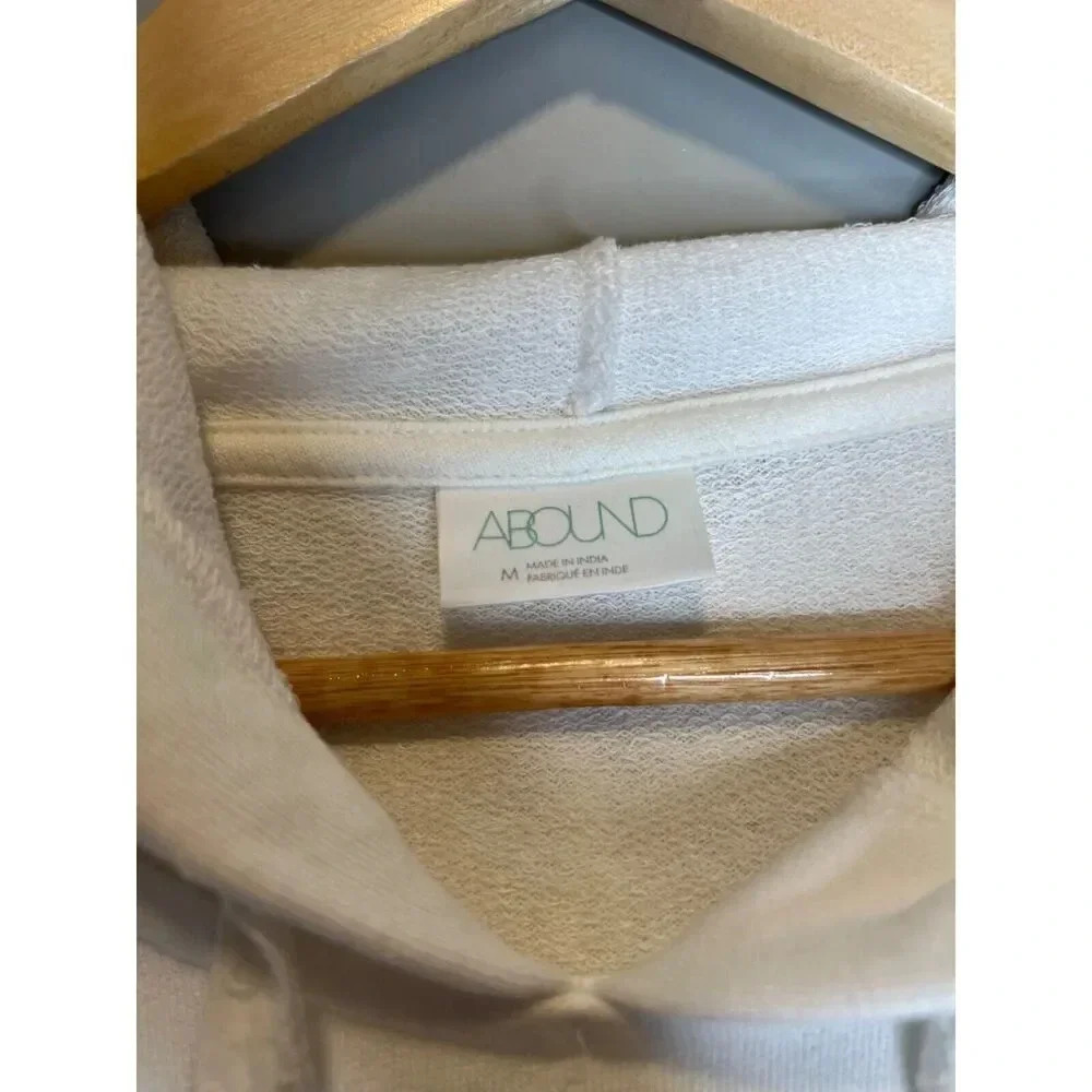 Abound Nordstrom white pullover sweatshirt hoodie ruffle lace gift size MEDIUM - Picture 4 of 7